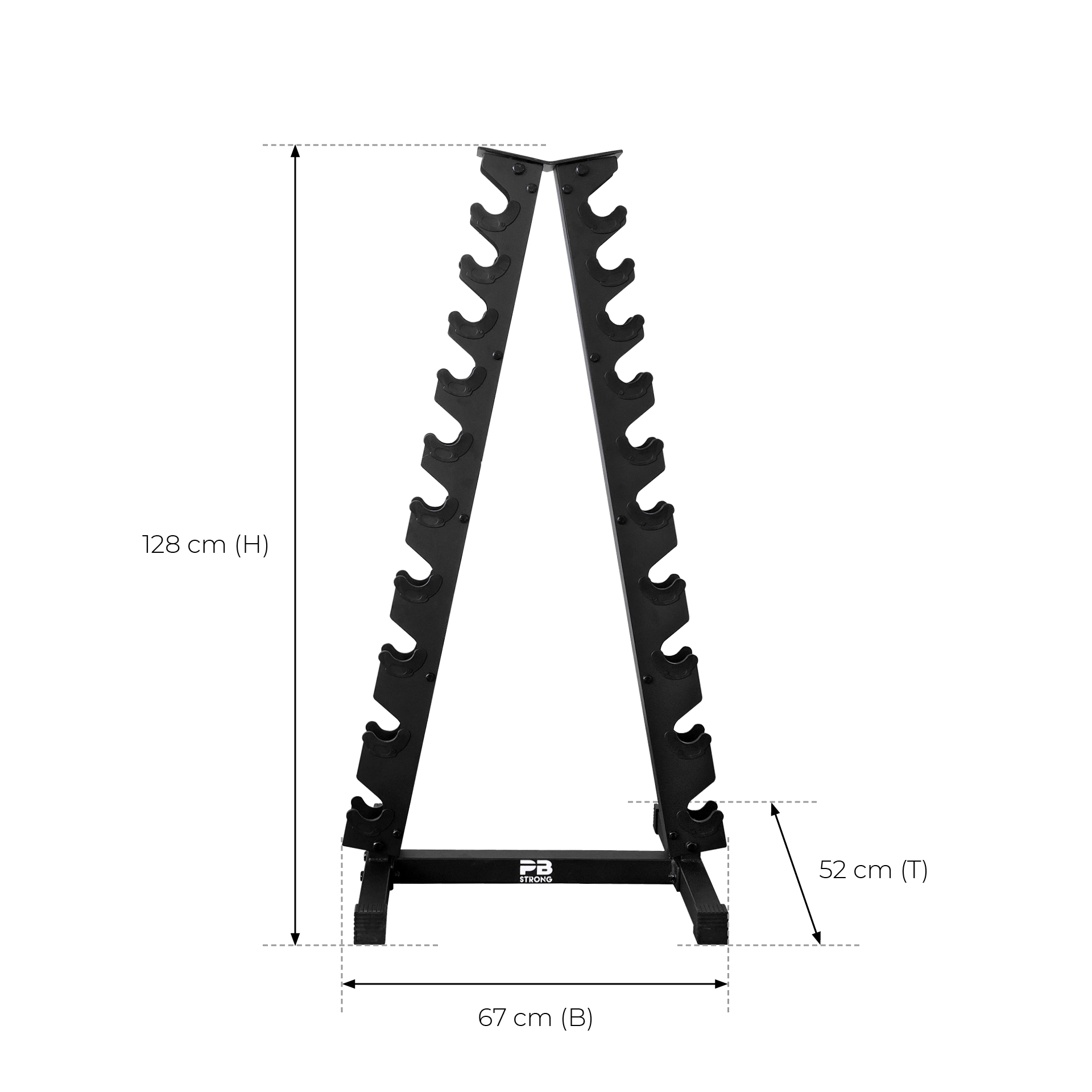 PB Strong Kurzhantelpyramide 10 Paar schwarz 