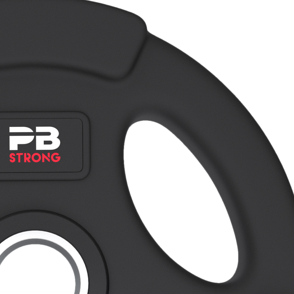 PB Strong 3 Handle Weight Plate Rubberized Black (pcs)