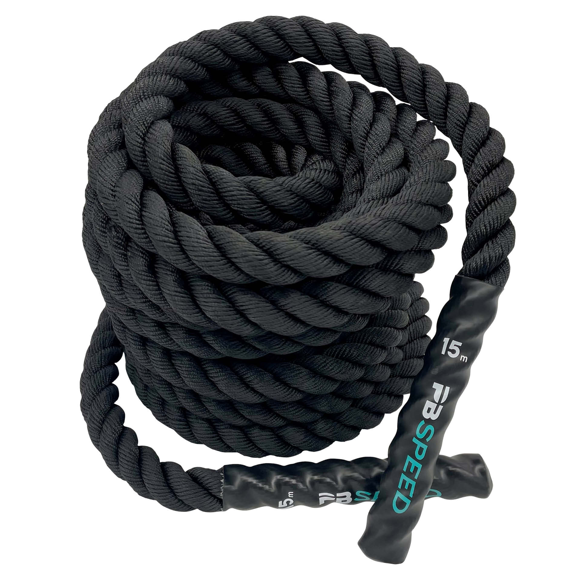 PB Speed Training Rope Battle Rope 15 m x 38 mm Schwarz