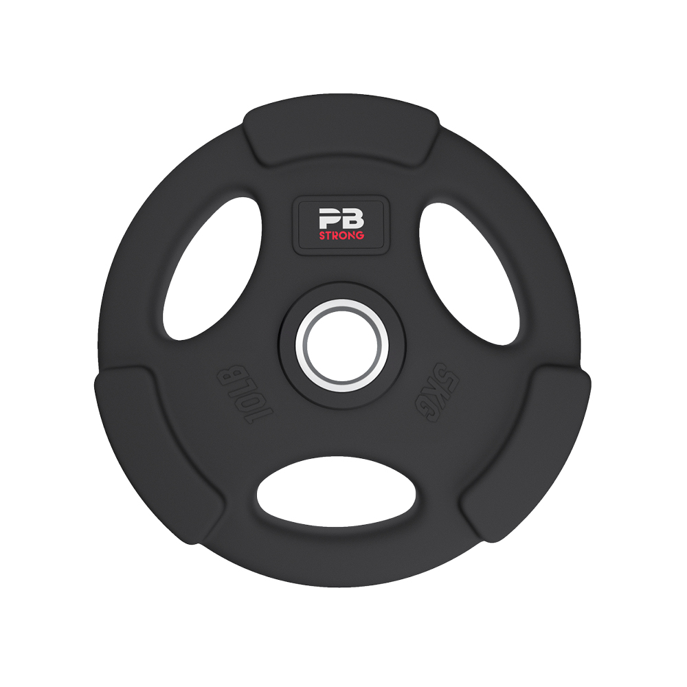 PB Strong 3 Handle Weight Plate Rubberized Black (pcs) 5 kg