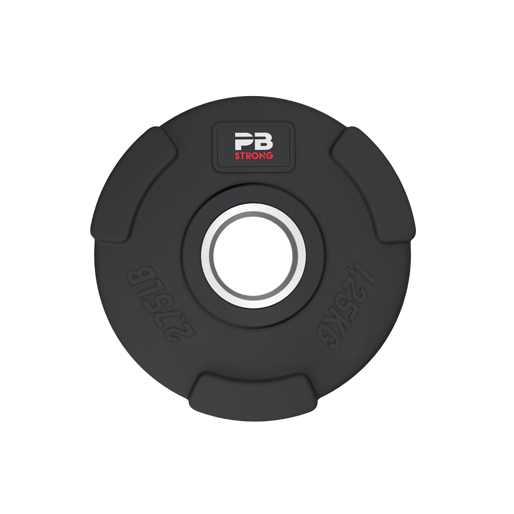 PB Strong 3-handle rubberized weight plate black (pcs)