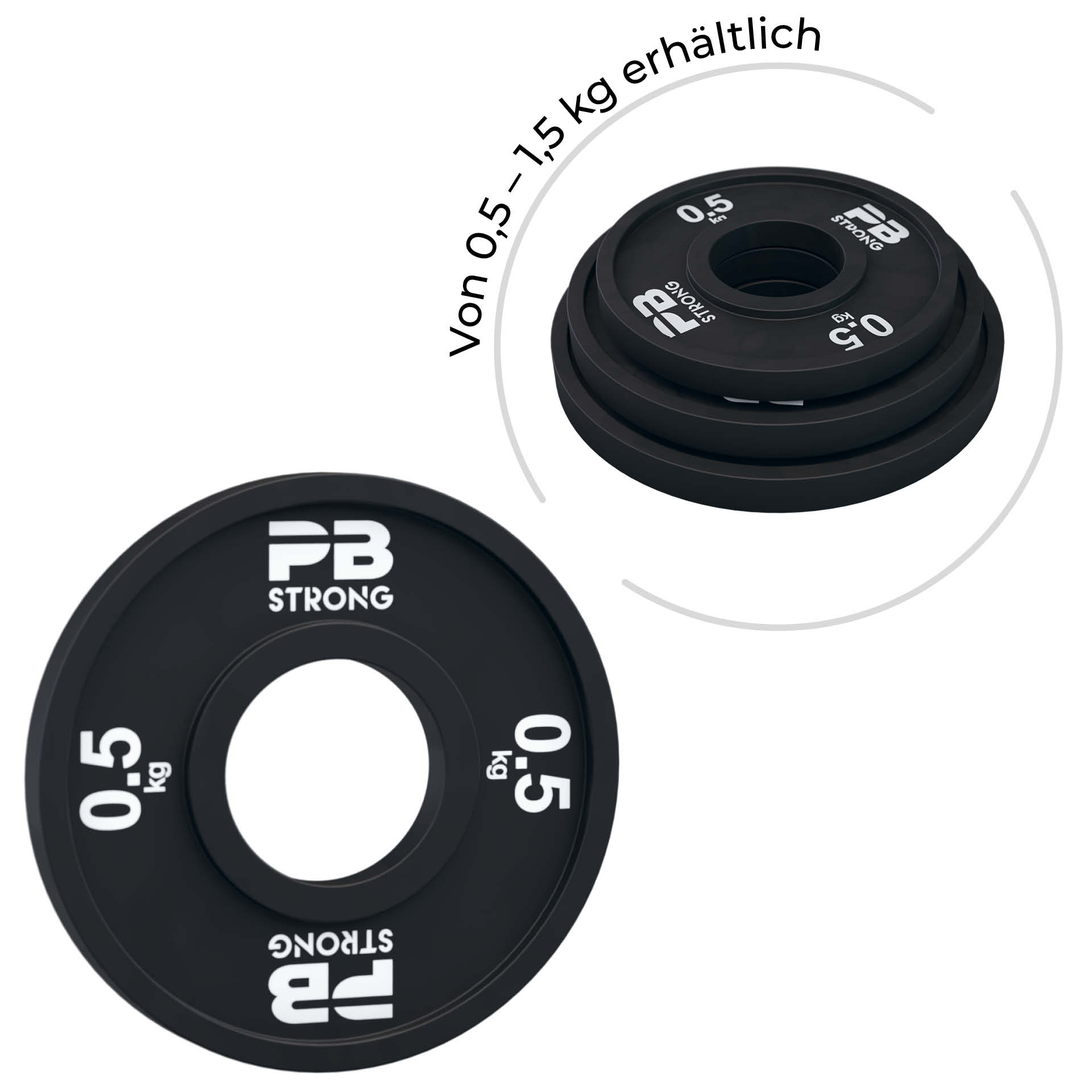PB Strong Hantelscheibe Gummi Schwarz Technikscheibe (Stk) 