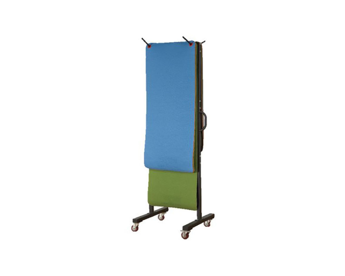 Mat shelf adjustable with rollers