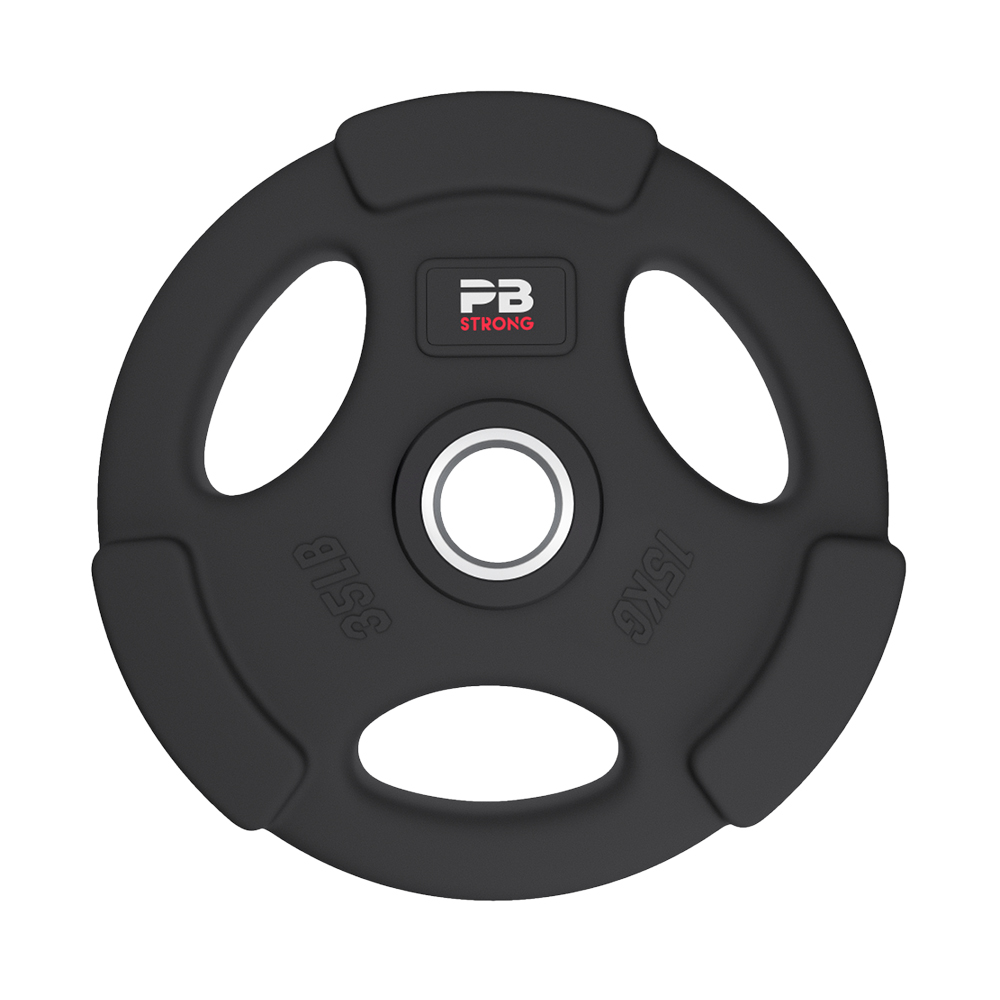 PB Strong 3 Handle Weight Plate Rubberized Black (pcs) 15 kg