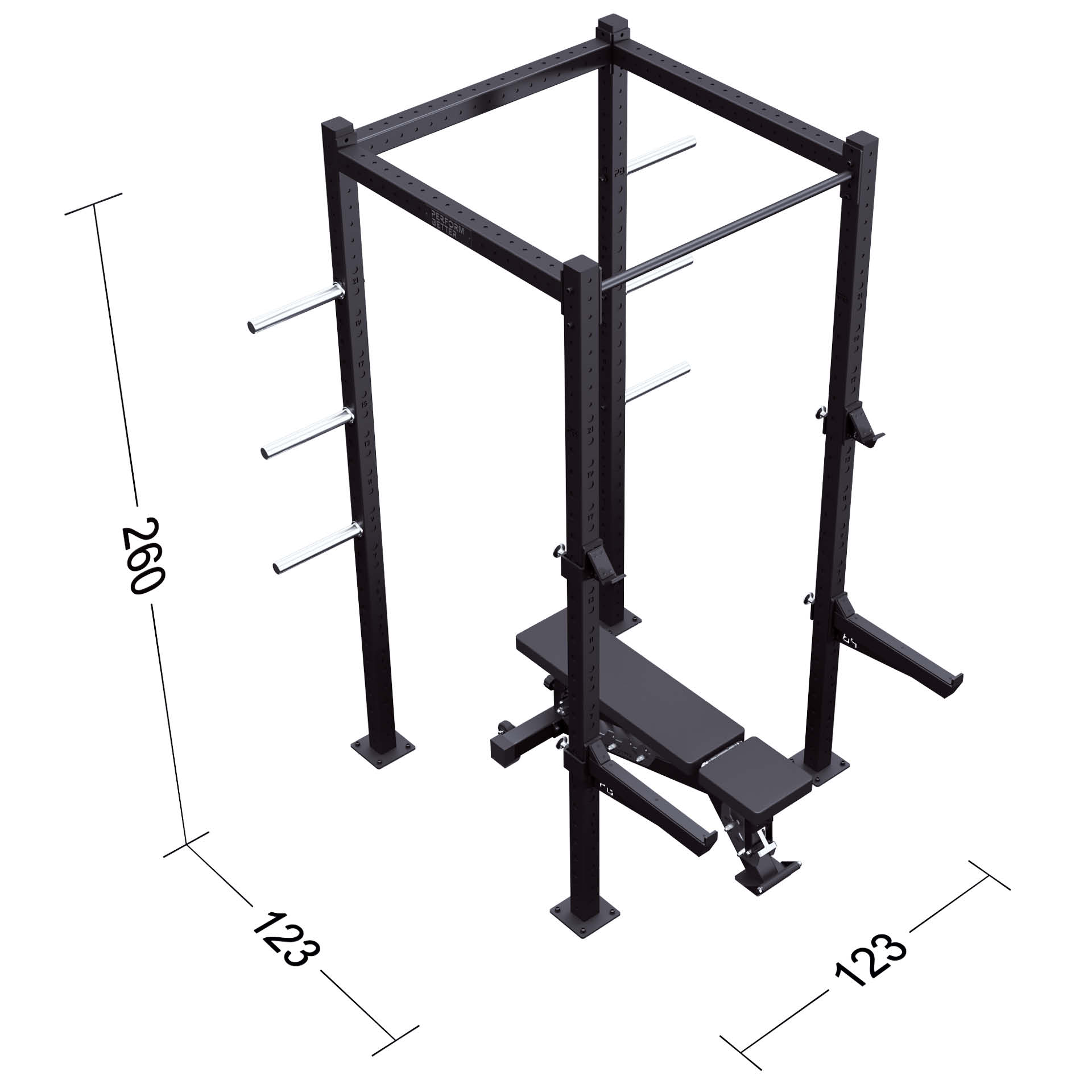 Perform Better Fullrack inkl. Safety Spotter und Jcups (Set) Perform Better Fullrack inkl. Safety Spotter und Jcups (Set)
