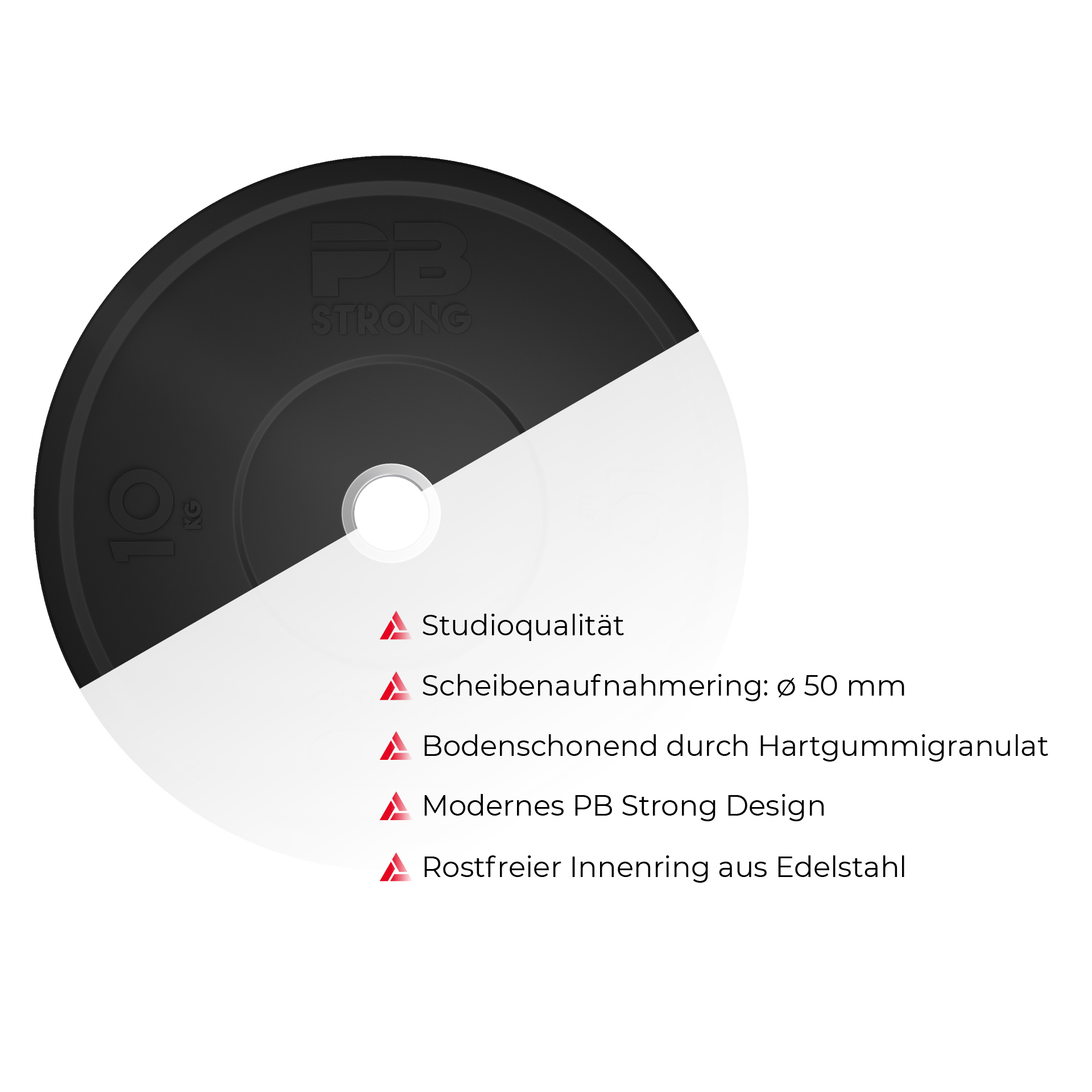 PB Strong Hantelscheibe Gummi Schwarz (Stk) 5 kg